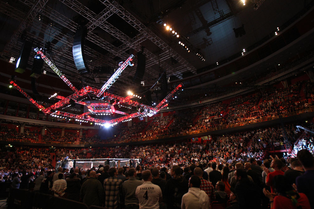 STOCKHOLM, SWEDEN - APRIL 14: A general view of the arena during the UFC on Fuel TV event at Ericsson Globe on April 14, 2012 in Stockholm, Sweden. (Photo by Josh Hedges/Zuffa LLC/Zuffa LLC via Getty Images)