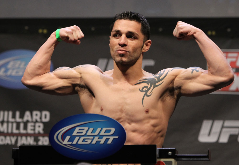 NASHVILLE, TN - JANUARY 19: Daniel Pineda weighs in during the UFC on FX official weigh in at Bridgestone Arena on January 19, 2012 in Nashville, Tennessee. (Photo by Josh Hedges/Zuffa LLC/Zuffa LLC via Getty Images)