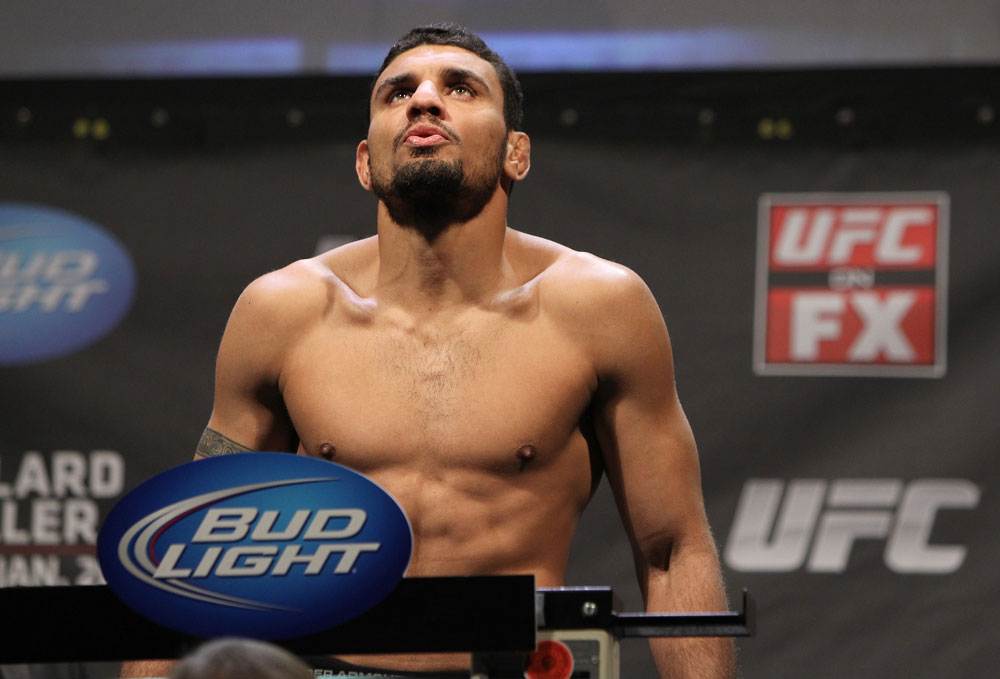 NASHVILLE, TN - JANUARY 19: Fabricio Camoes weighs in during the UFC on FX official weigh in at Bridgestone Arena on January 19, 2012 in Nashville, Tennessee. (Photo by Josh Hedges/Zuffa LLC/Zuffa LLC via Getty Images)
