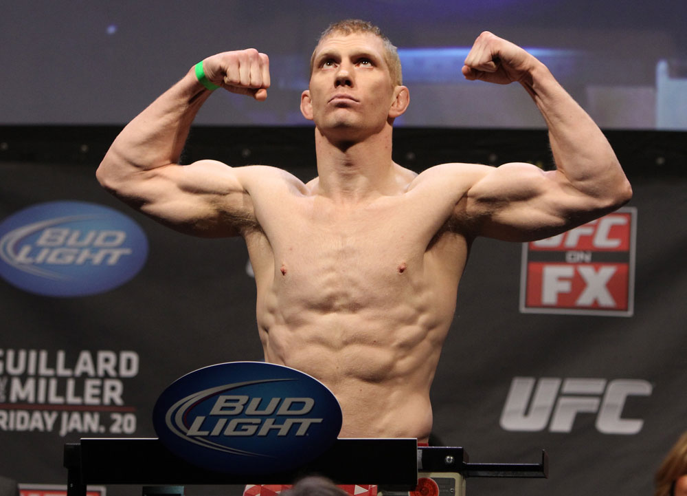 NASHVILLE, TN - JANUARY 19: Eric Schafer weighs in during the UFC on FX official weigh in at Bridgestone Arena on January 19, 2012 in Nashville, Tennessee. (Photo by Josh Hedges/Zuffa LLC/Zuffa LLC via Getty Images)