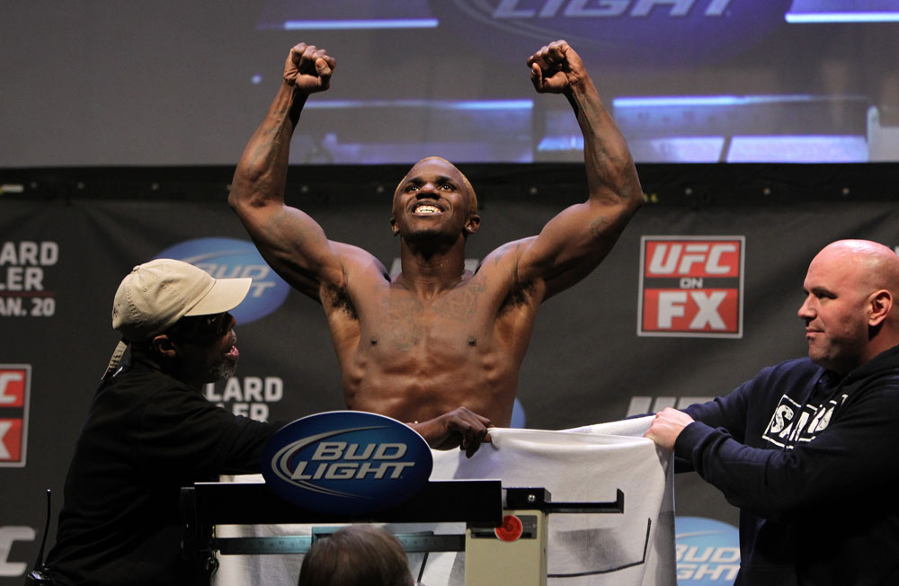 NASHVILLE, TN - JANUARY 19: Melvin Guillard weighs in during the UFC on FX official weigh in at Bridgestone Arena on January 19, 2012 in Nashville, Tennessee. (Photo by Josh Hedges/Zuffa LLC/Zuffa LLC via Getty Images)