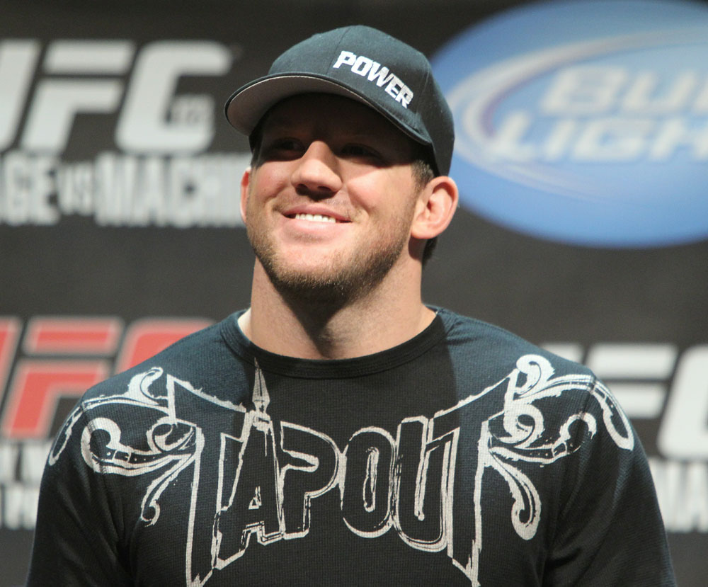 Ryan Bader interacts with fans at the UFC Fight Club Q&A before the UFC 123 weigh-in at the Palace of Auburn Hills on November 19, 2010 in Auburn Hills, Michigan. (Photo by Josh Hedges/Zuffa LLC/Zuffa LLC via Getty Images)