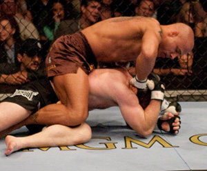 Matt Hughes battles Frank Trigg during UFC 52 on April 16, 2005 in Las Vegas, NV. (Photo by Josh Hedges/Zuffa LLC)