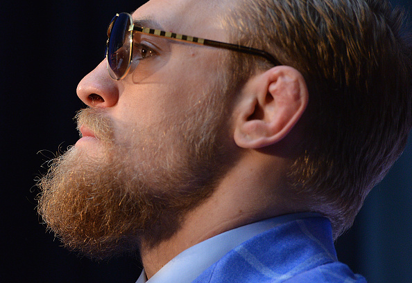 TORONTO, ON - MARCH 27: UFC featherweight title challenger Conor McGregor interacts with the media and fans during the UFC 189 World Championship Press Tour press conference at the Eaton Centre on March 27, 2015 in Toronto, Ontario, Canada. (Photo by Jeff Bottari/Zuffa LLC/Zuffa LLC via Getty Images)