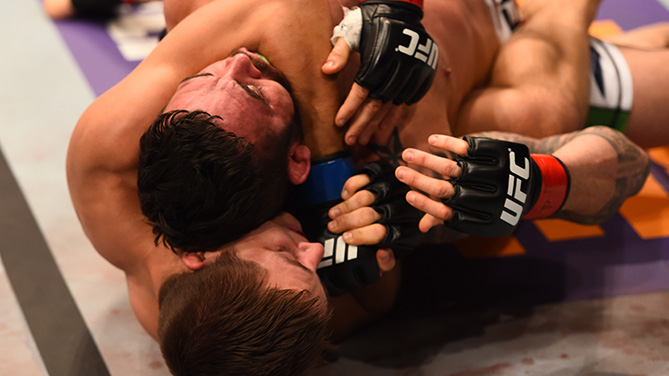 Dober (bottom) chokes out Varner