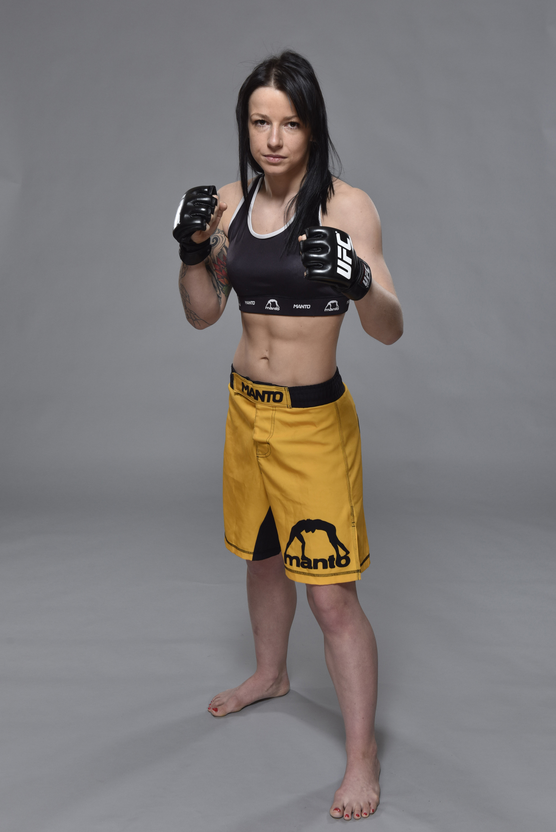 KRAKOW, POLAND - APRIL 08: Izabela Badurek poses for a portrait during a UFC photo session at the Sheraton Krakow Hotel on April 8, 2015 in Krakow, Poland. (Photo by Jeff Bottari/Zuffa LLC/Zuffa LLC via Getty Images)