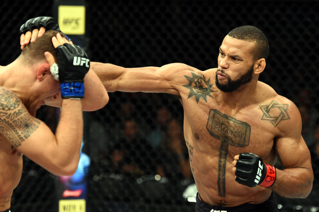 Santos vs Hermansson, 10/28/17 (Photo by Josh Hedges, Zuffa LLC)
